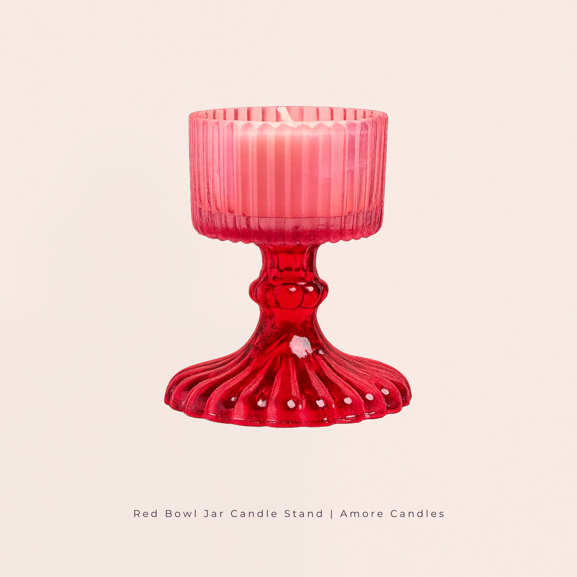Red Bowl Jar Candle Stand