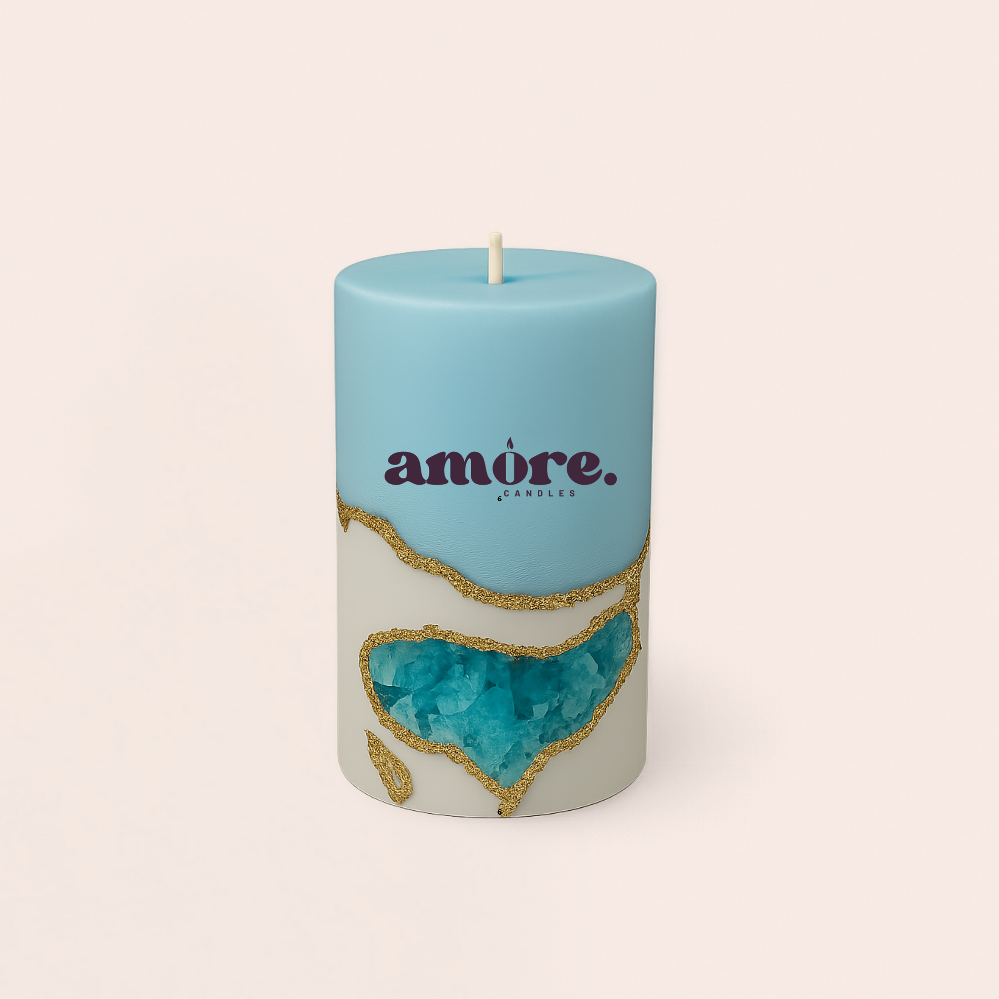 Geode Crystal Pillar Candle