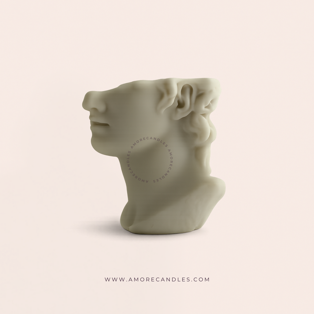 David Half-Face Statue Candle
