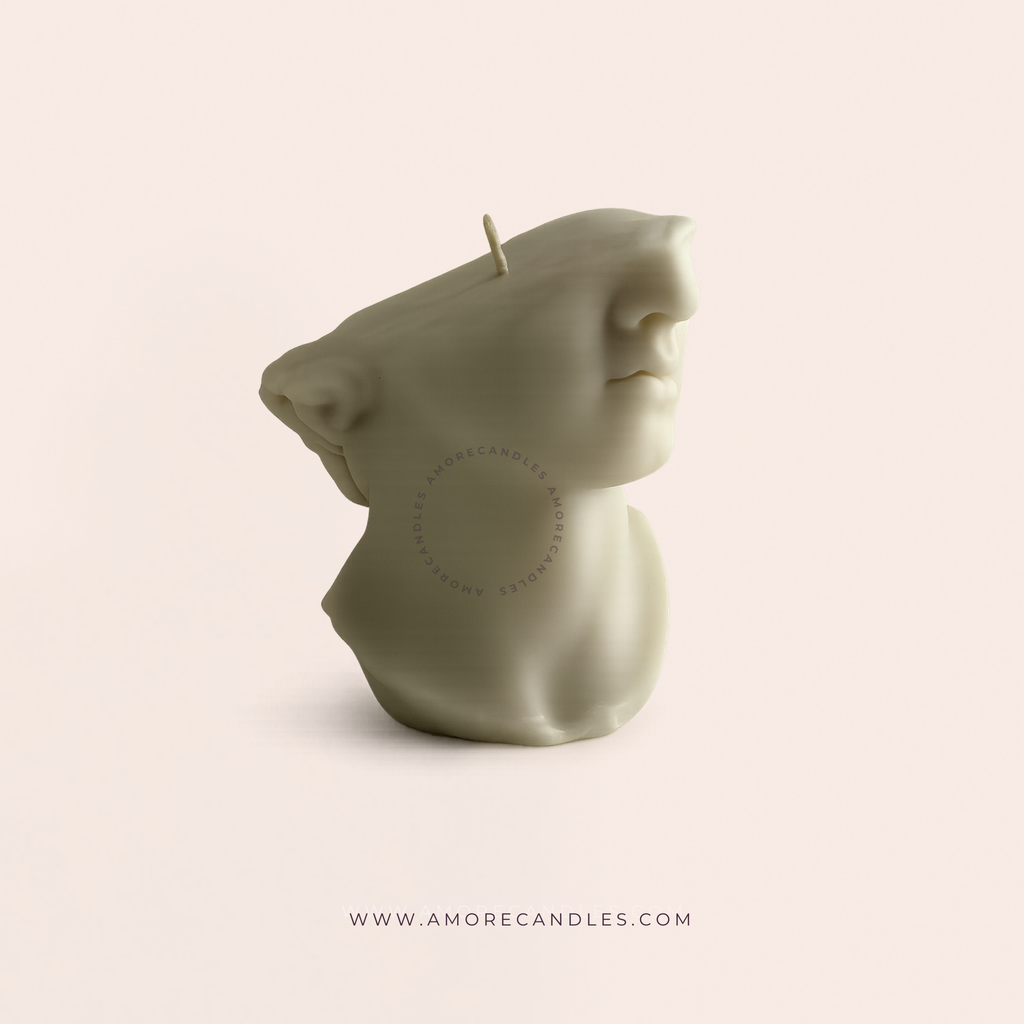 David Half-Face Statue Candle
