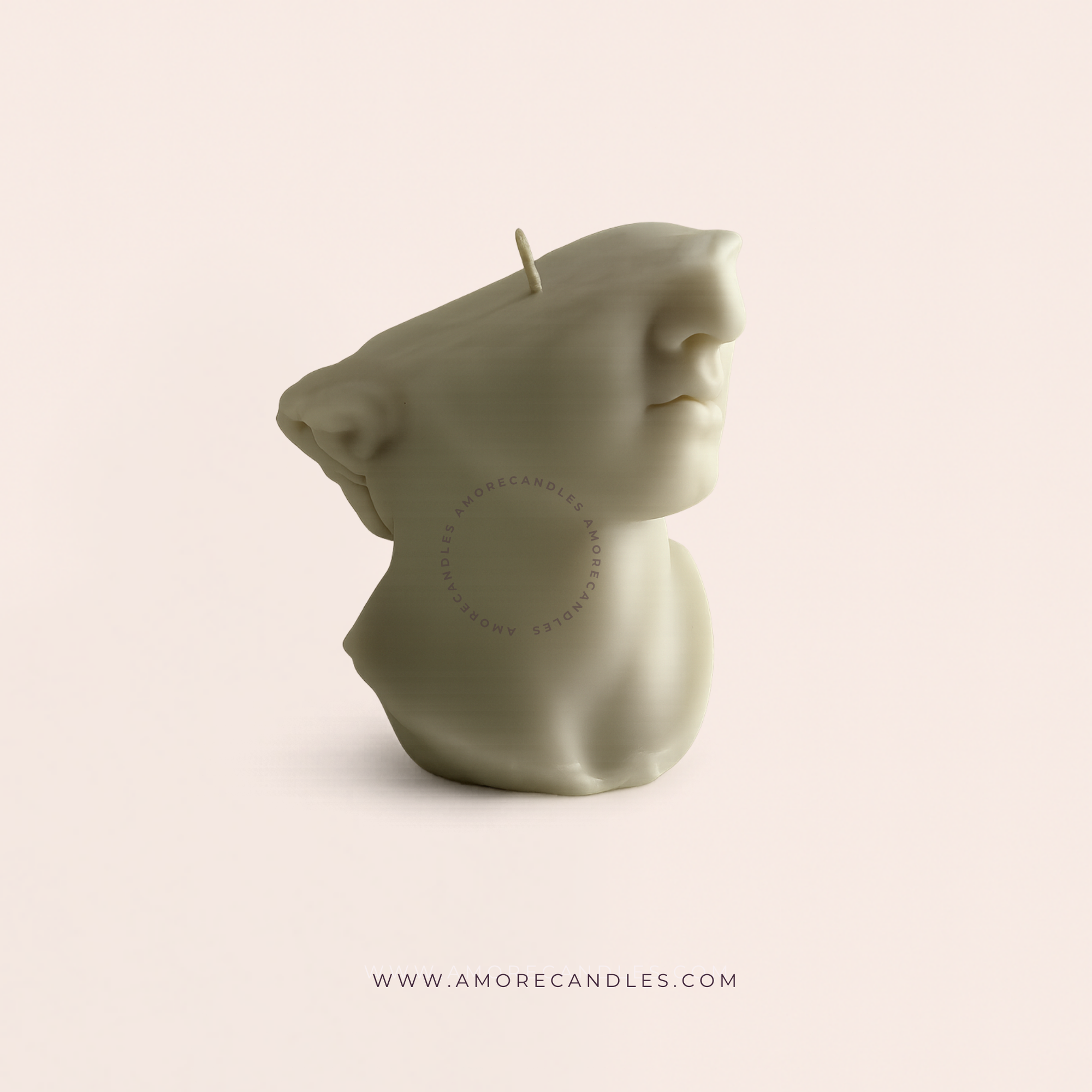David Half-Face Statue Candle