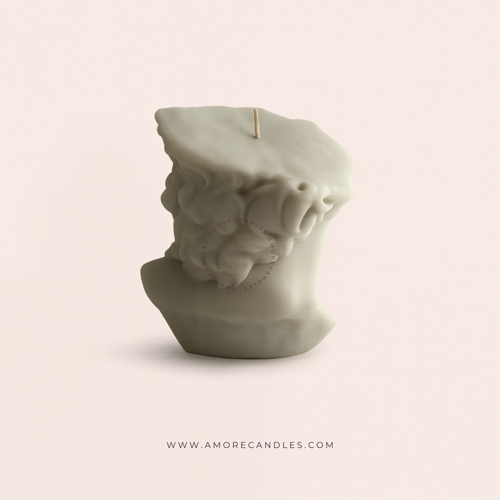 David Half-Face Statue Candle