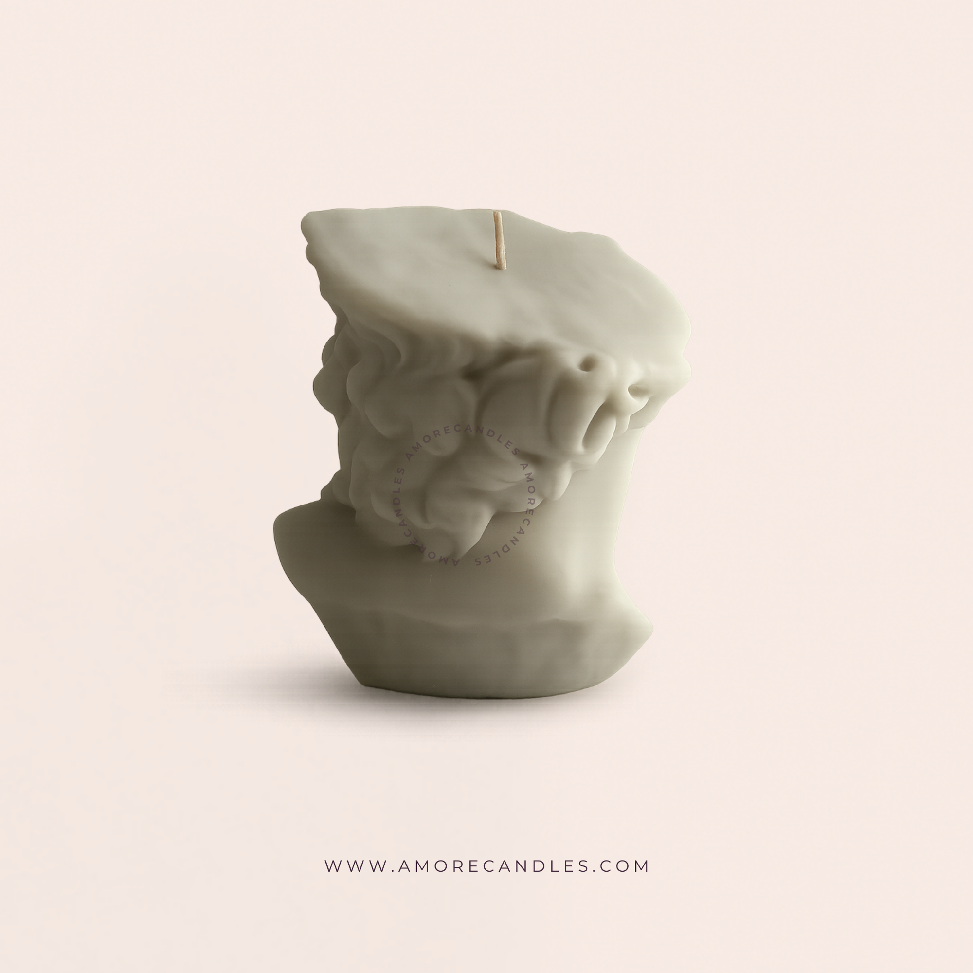 David Half-Face Statue Candle