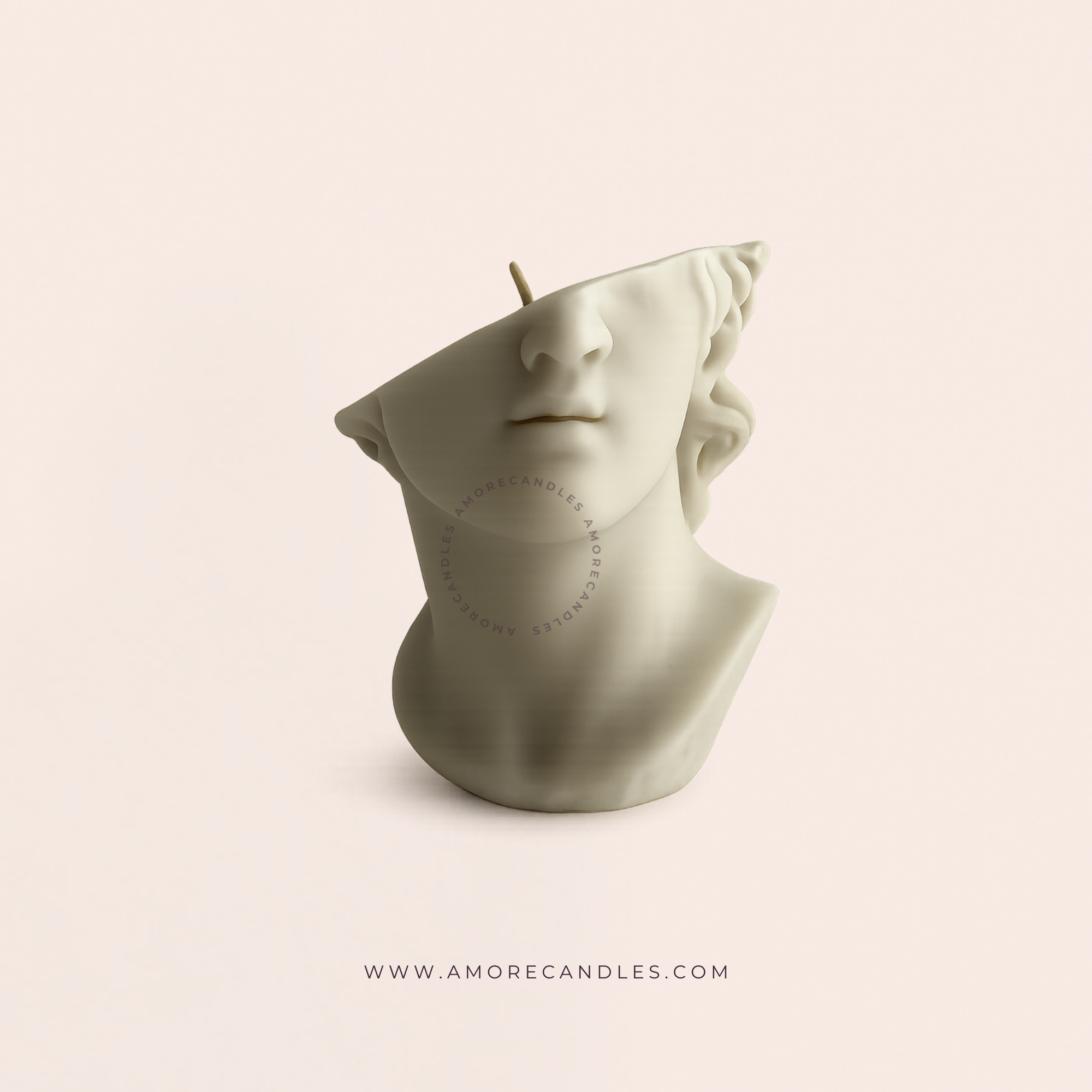 David Half-Face Statue Candle