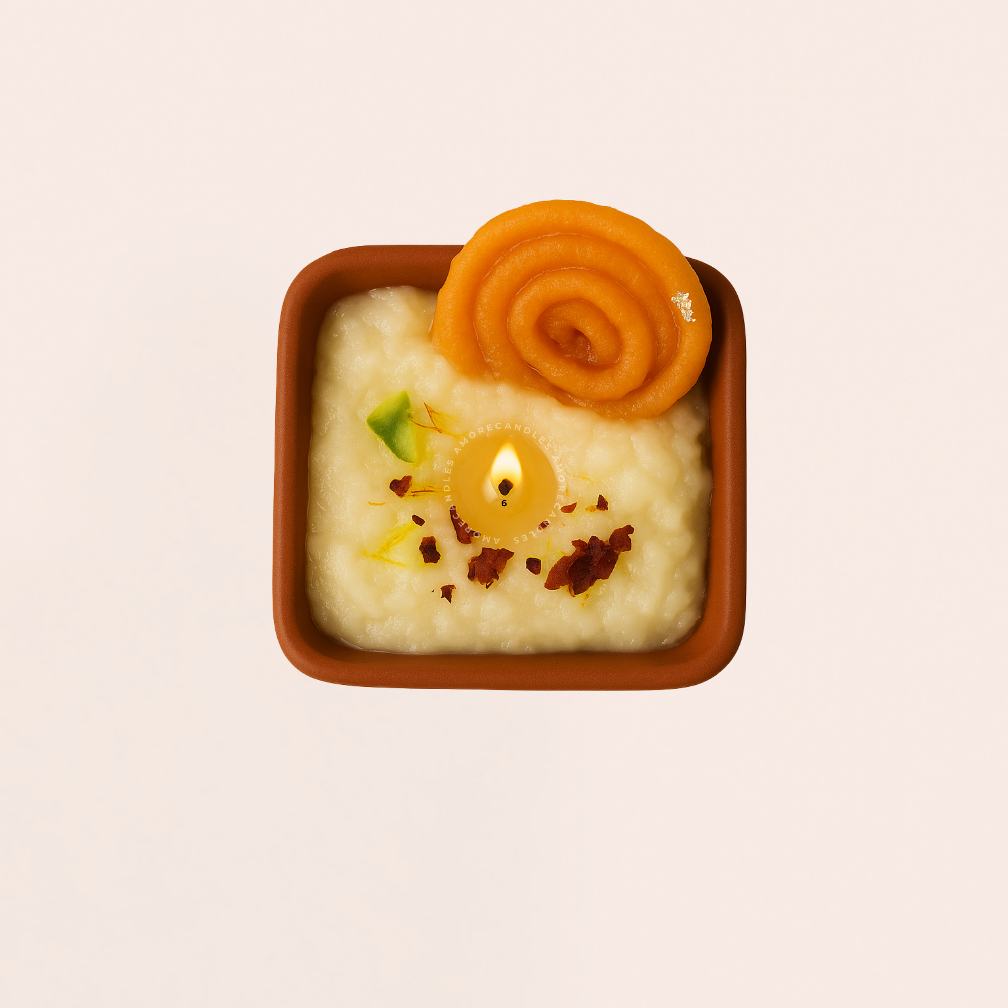 Rabdi Jalebi Terracotta Candle
