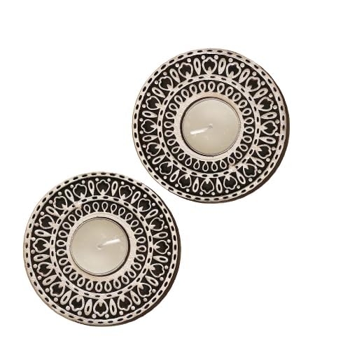 Circle Shaped Wooden Tea-Light Holder
