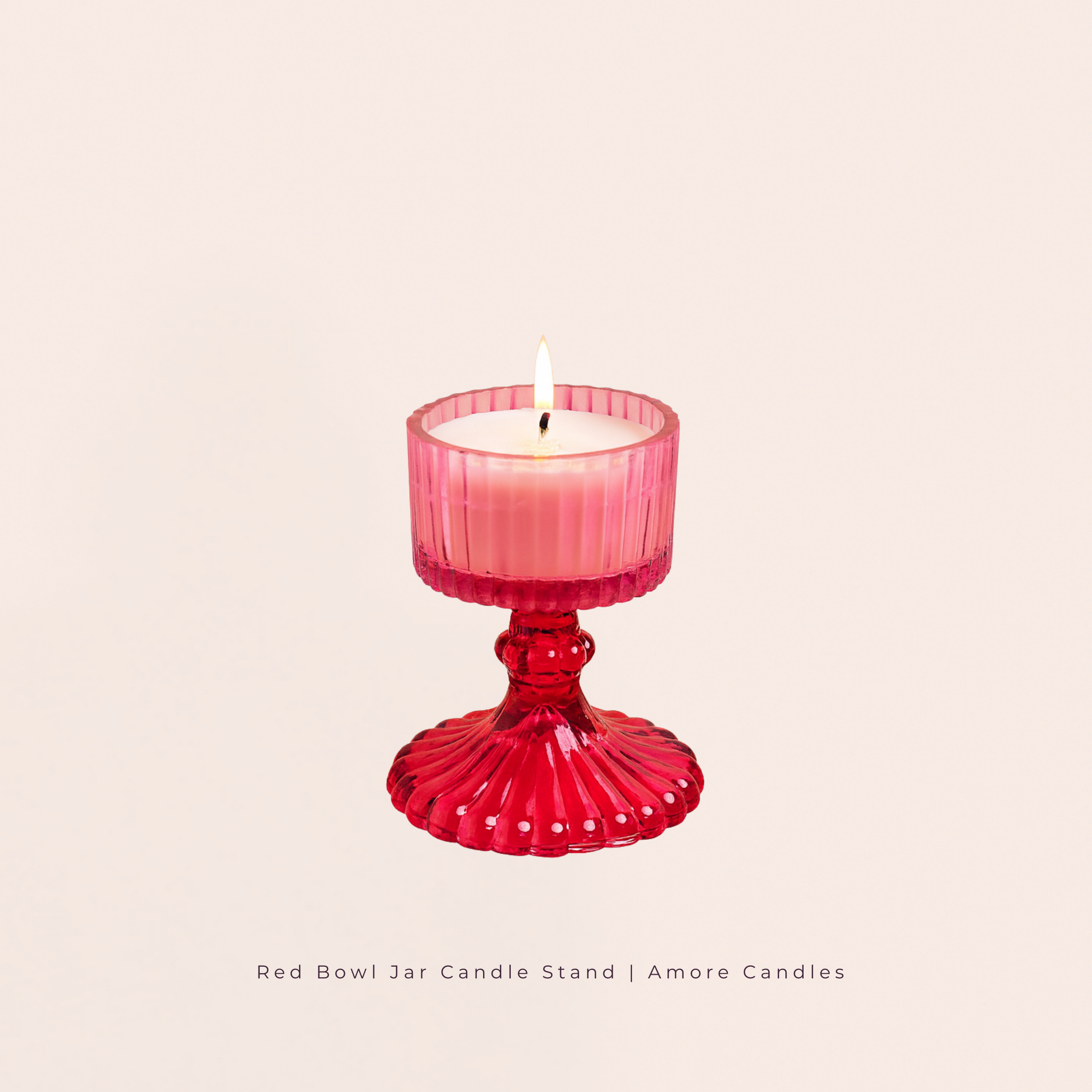 Red Bowl Jar Candle Stand