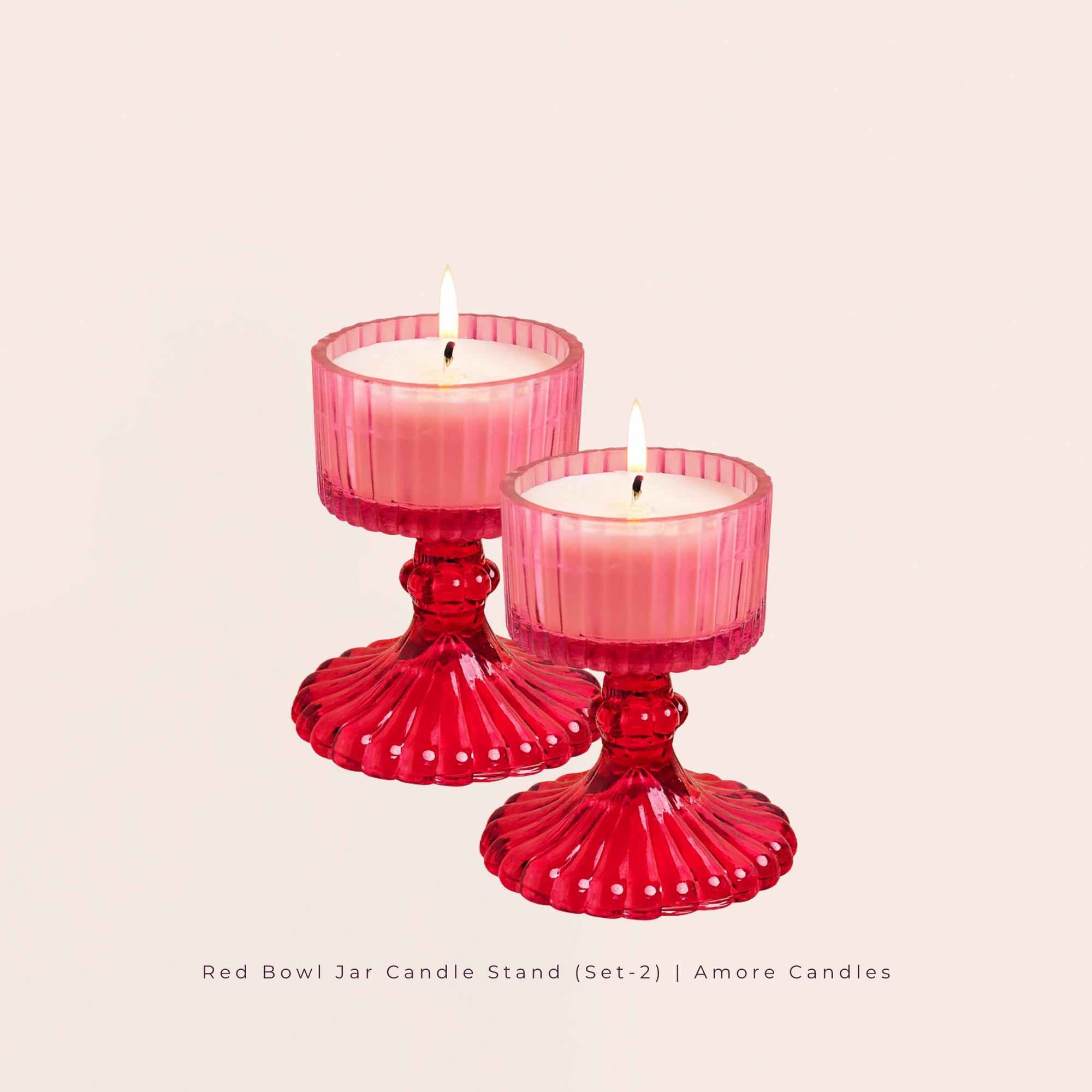 Red Bowl Jar Candle Stand