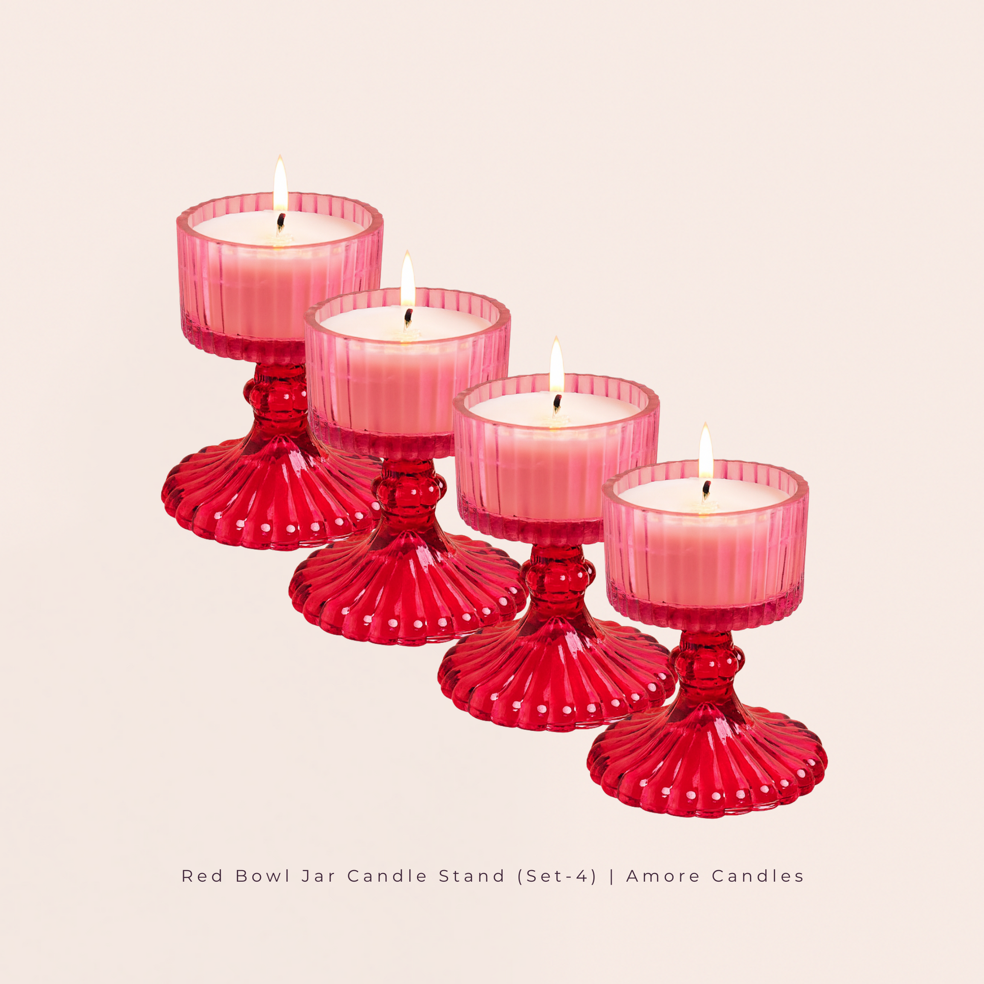 Red Bowl Jar Candle Stand