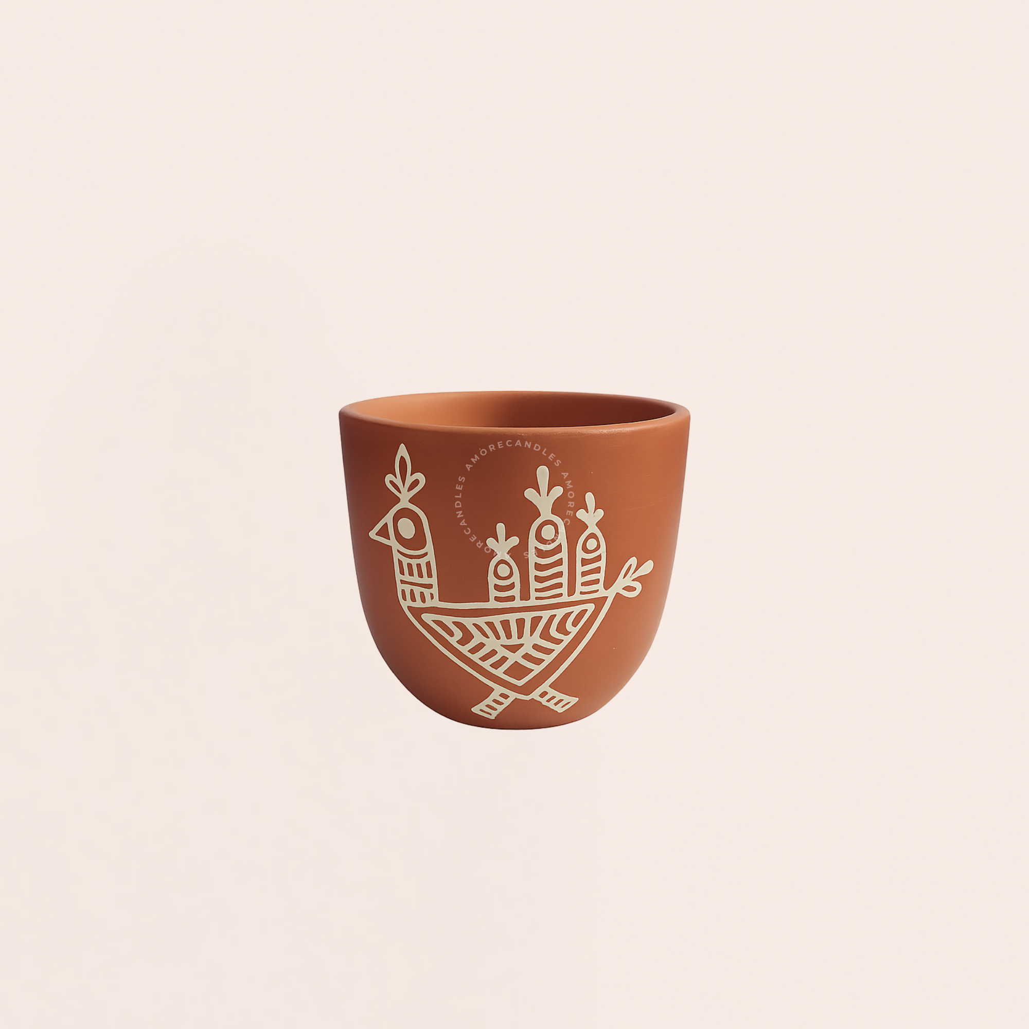 Royal Peacock Glow – U Shape Terracotta Jar by Amore