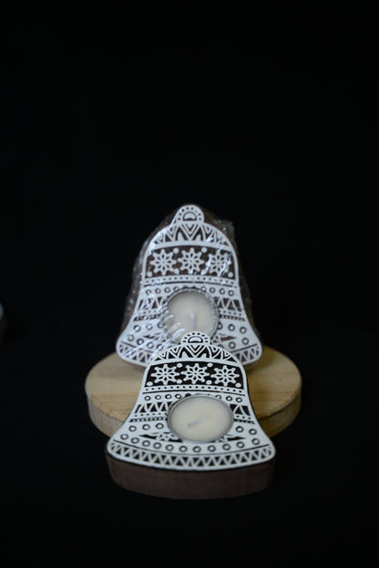 Bell Shaped Wooden Tea-Light Holder