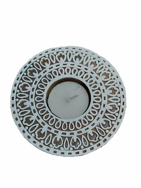 Circle Shaped Wooden Tea-Light Holder