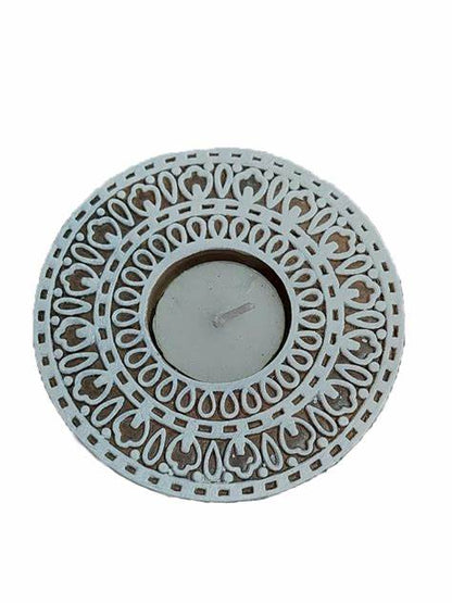 Circle Shaped Wooden Tea-Light Holder