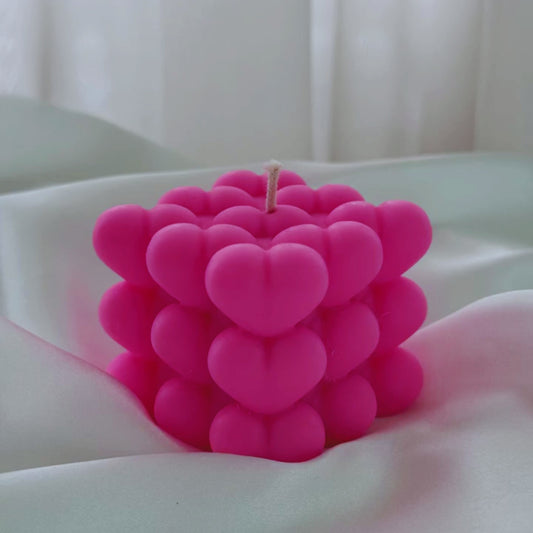 Heart Shaped Bubble Candle